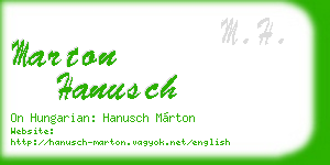 marton hanusch business card