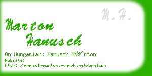 marton hanusch business card